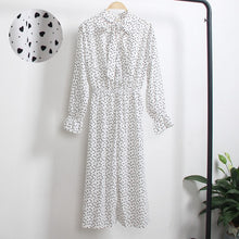 Load image into Gallery viewer, Red Chiffon Shirt Polka Dot Dress 2019 Autumn Dress Women Long Sleeve Vestidos Midi Casual Office Vintage Dresses Female Floral