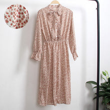 Load image into Gallery viewer, Red Chiffon Shirt Polka Dot Dress 2019 Autumn Dress Women Long Sleeve Vestidos Midi Casual Office Vintage Dresses Female Floral
