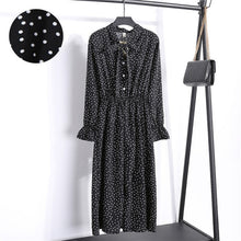 Load image into Gallery viewer, Red Chiffon Shirt Polka Dot Dress 2019 Autumn Dress Women Long Sleeve Vestidos Midi Casual Office Vintage Dresses Female Floral