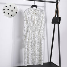 Load image into Gallery viewer, Red Chiffon Shirt Polka Dot Dress 2019 Autumn Dress Women Long Sleeve Vestidos Midi Casual Office Vintage Dresses Female Floral
